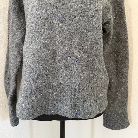 EVERLANE Confetti Crew Charcoal Gray Merino Wool Sweater Medium - Picture 8 of 15